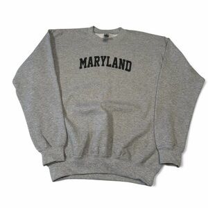 Maryland Kids Sweatshirt Youth Large Gray Gildan College Crewneck
